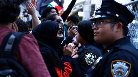 Pro-Palestinian Demonstrations Continue At Columbia And CUNY University In New York City