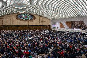 Pope Francis during  his weekly general audience - Vatican