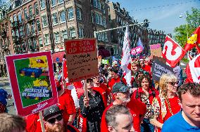 International Worker's Day Demonstration In Amsterdam