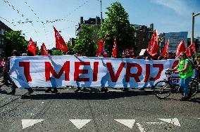 International Worker's Day Demonstration In Amsterdam