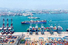 COSCO Shipping Trade in Qingdao Port