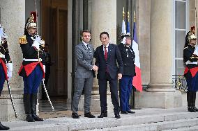 President Macron Welcomes Japan PM Fumio Kishida - Paris