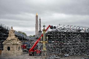 Stand Construction For Paris Olympic Games Begins - Paris