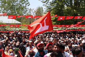 Omar Abdullah Adressed Huge Rally After Filing Nomination For Lok Sabha Elections