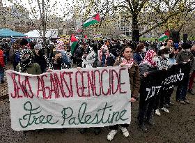 Jewish Pro-Palestinian Activists Protests Against Genocide - Montreal