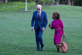 President Joe Biden returns to the White House