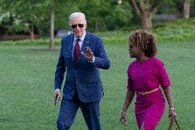 President Joe Biden returns to the White House