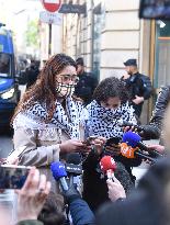 Sciences Po Pro-Palestinian Activists Speak To The Press - Paris