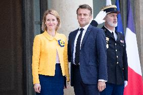 President Macron Welcomes Estonia PM Kallas - Paris