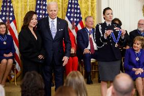 President Biden presents Yeoh with the Presidential Medal of Freedom