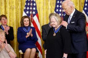 President Biden presents Shepard with the Presidential Medal of Freedom