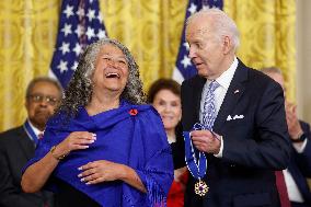 President Biden presents Romero with the Presidential Medal of Freedom