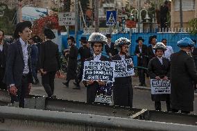 Ultra-Orthodox Jews Protest - Israel