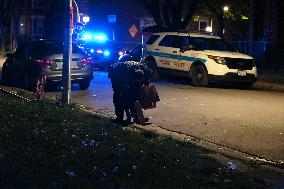 Unidentified Male Victim Shot And Killed On The Sidewalk In Chicago Illinois