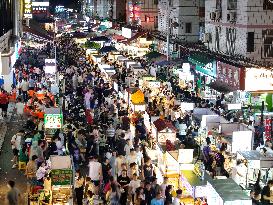 Tourists Gather at A Night Market in Nanning