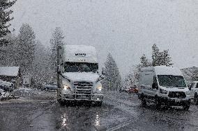 Lake Tahoe Area Blizzard Shuts Down California’s Interstate 80 In Truckee, Calif. On Saturday, May 4, 2024.