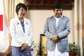 Japanese Minister For Foreign Affairs, Kamikawa Yoko In Nepal