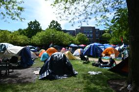 Pro-Palestine Encampment At DePaul University In Chicago Illinois