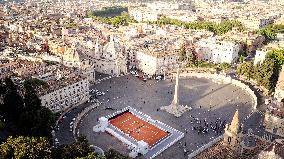 Italian Open: Rome Sets Up Red Clay Tennis Court In City Centre