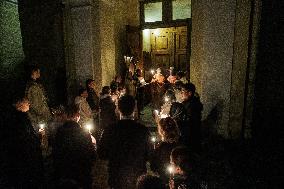Christian Orthodox Easter religious service