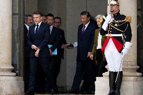 Trilateral Meeting At Elysee Palace - Paris