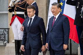 Trilateral Meeting At Elysee Palace - Paris