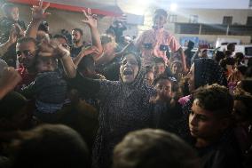Palestinians Celebrate Truce Proposals in Gaza Strip