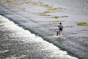 Children Playing In The Nile River In Qanatir Al-Khairiya