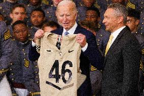 US President Joe Biden Presents the Commander-in-Chief's Trophy