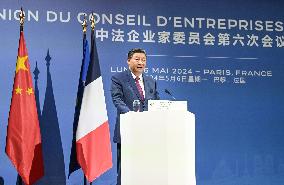 FRANCE-PARIS-XI JINPING-MACRON-THE SIXTH MEETING OF CHINA-FRANCE BUSINESS COUNCIL-CLOSING CEREMONY-SPEECH