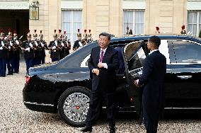 France's President Emmanuel Macron Is Welcoming Chinese President Xi Jinping