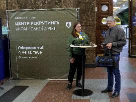 Information center for recruitment to Armed Forces of Ukraine opens at Central Railway Station