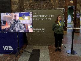 Information center for recruitment to Armed Forces of Ukraine opens at Central Railway Station