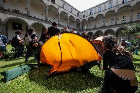 Pro-Palestine Encampment In Federico II University - Naples