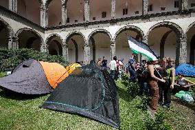 Pro-Palestine Encampment In Federico II University - Naples