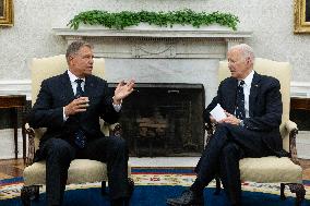 US President Joe Biden hosts President of Romania Klaus Iohannis