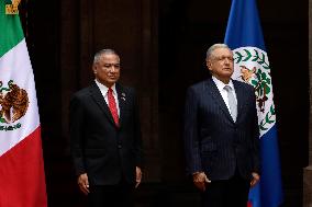 Belize Prime Minister Juan Antonio Briseño Workink Visit Mexico