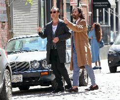 Jude Law Filming 'Black Rabbit' - NYC