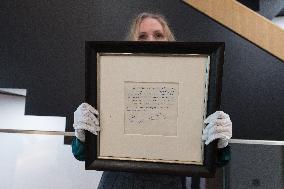 The Famous Napkin Of Lionel Messi At Bonhams In London