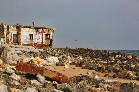 Houses Destroyed By The Ocean Tides