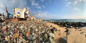 Houses Destroyed By The Ocean Tides