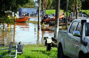 Damage caused by flooding in the municipality of Porto Alegre, in Rio Grande do Sul
