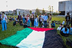 Students In Lisbon University Promote A Vigil To Support Palestine