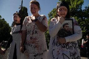 Ukrainians Protest At Russian Victory Day Commemoration In Warsaw