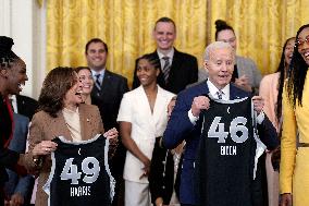 Joe Biden welcomes the Las Vegas Aces - Washington