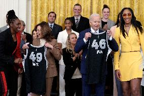 Joe Biden welcomes the Las Vegas Aces - Washington