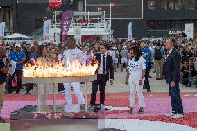 Olympic And Paralympic Torch Relays - Didier Drogba Holds The Olympic Torch