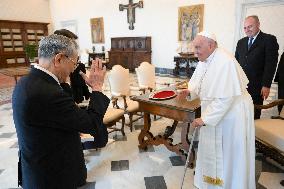 Pope Francis During Private Audience - Vatican