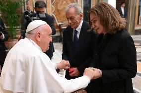 Pope Francis Meets Participants of World Meeting on Human Fraternity Event