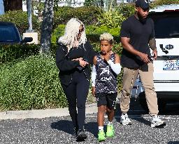 Kim Kardashian And Son Spotted At Sports Academy - LA